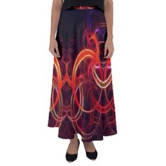 Background Fractal Abstract Flared Maxi Skirt by Pakrebo