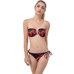 Background Fractal Abstract Twist Bandeau Bikini Set