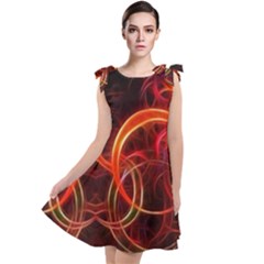 Background Fractal Abstract Tie Up Tunic Dress