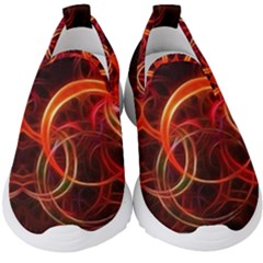 Background Fractal Abstract Kids  Slip On Sneakers by Pakrebo