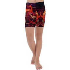 Background Fractal Abstract Kids  Lightweight Velour Capri Yoga Leggings