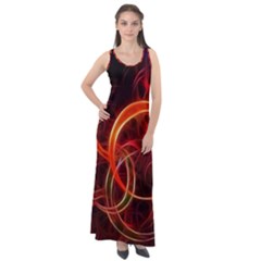 Background Fractal Abstract Sleeveless Velour Maxi Dress