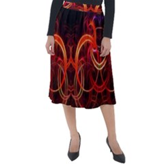 Background Fractal Abstract Classic Velour Midi Skirt 