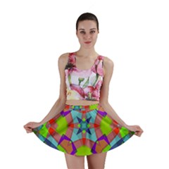 Farbenpracht Kaleidoscope Pattern Mini Skirt by Pakrebo