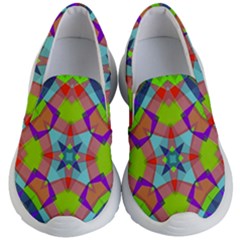 Farbenpracht Kaleidoscope Pattern Kids  Lightweight Slip Ons by Pakrebo