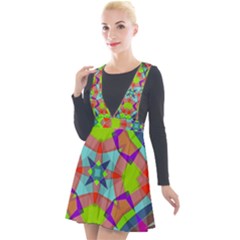 Farbenpracht Kaleidoscope Pattern Plunge Pinafore Velour Dress