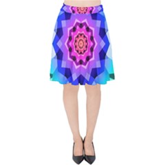 Ornament Kaleidoscope Velvet High Waist Skirt