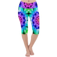 Ornament Kaleidoscope Lightweight Velour Cropped Yoga Leggings