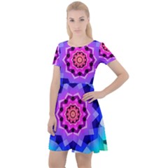 Ornament Kaleidoscope Cap Sleeve Velour Dress 