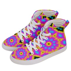 Background Fractal Structure Women s Hi-top Skate Sneakers by Pakrebo