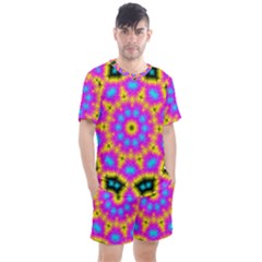 Background Fractal Structure Men s Mesh Tee And Shorts Set