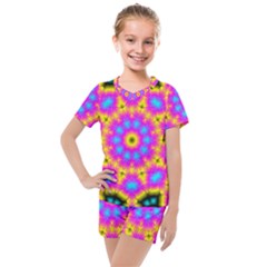 Background Fractal Structure Kids  Mesh Tee And Shorts Set