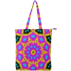 Background Fractal Structure Double Zip Up Tote Bag