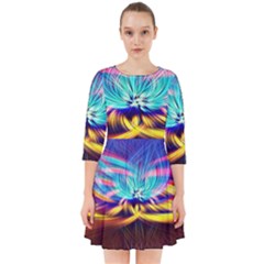 Colorful Chakra Lsd Spirituality Smock Dress by Pakrebo