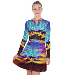 Colorful Chakra Lsd Spirituality Long Sleeve Panel Dress by Pakrebo