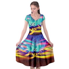 Colorful Chakra Lsd Spirituality Cap Sleeve Wrap Front Dress by Pakrebo
