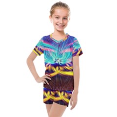 Colorful Chakra Lsd Spirituality Kids  Mesh Tee And Shorts Set