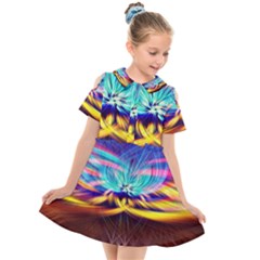 Colorful Chakra Lsd Spirituality Kids  Short Sleeve Shirt Dress