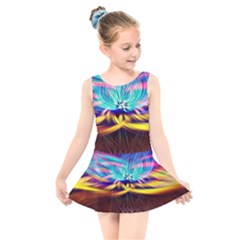Colorful Chakra Lsd Spirituality Kids  Skater Dress Swimsuit