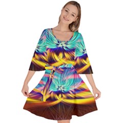 Colorful Chakra Lsd Spirituality Velour Kimono Dress