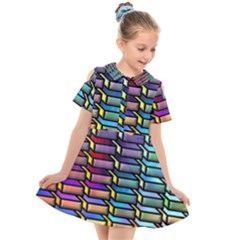 Pattern Background Creativity Kids  Short Sleeve Shirt Dress