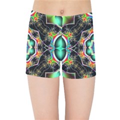 Fractal Chaos Symmetry Psychedelic Kids  Sports Shorts by Pakrebo