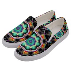 Fractal Chaos Symmetry Psychedelic Men s Canvas Slip Ons by Pakrebo