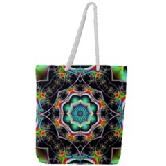 Fractal Chaos Symmetry Psychedelic Full Print Rope Handle Tote (large) by Pakrebo