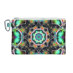 Fractal Chaos Symmetry Psychedelic Canvas Cosmetic Bag (large) by Pakrebo