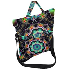 Fractal Chaos Symmetry Psychedelic Fold Over Handle Tote Bag