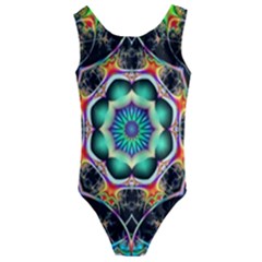 Fractal Chaos Symmetry Psychedelic Kids  Cut-out Back One Piece Swimsuit