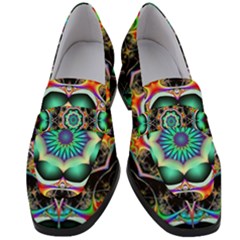 Fractal Chaos Symmetry Psychedelic Women s Chunky Heel Loafers