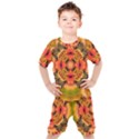 Fractals Graphic Fantasy Colorful Kids  Tee and Shorts Set View1
