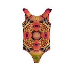 Fractals Graphic Fantasy Colorful Kids  Frill Swimsuit