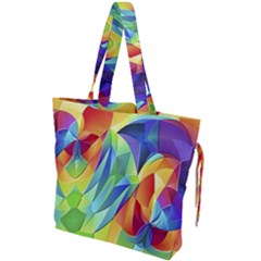 Modern Art Fractal Background Drawstring Tote Bag