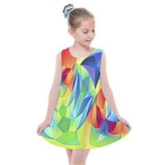 Modern Art Fractal Background Kids  Summer Dress