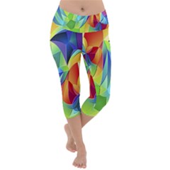 Modern Art Fractal Background Lightweight Velour Capri Yoga Leggings