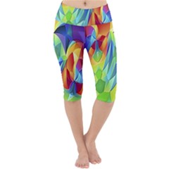 Modern Art Fractal Background Lightweight Velour Cropped Yoga Leggings