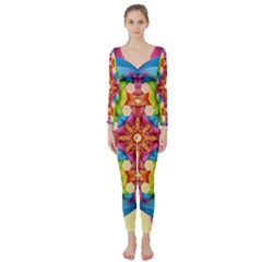 Pattern Tile Background Image Deco Long Sleeve Catsuit