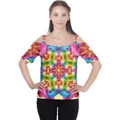 Pattern Tile Background Image Deco Cutout Shoulder Tee