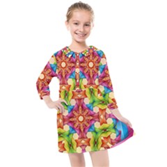 Pattern Tile Background Image Deco Kids  Quarter Sleeve Shirt Dress
