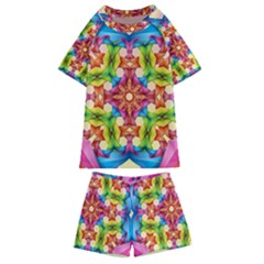 Pattern Tile Background Image Deco Kids  Swim Tee And Shorts Set