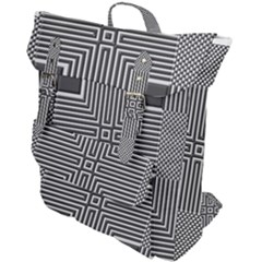 Construction Background Geometric Buckle Up Backpack