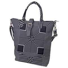 Construction Background Geometric Buckle Top Tote Bag