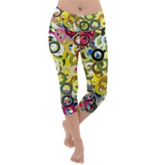 Pattern Background Abstract Color Lightweight Velour Capri Yoga Leggings