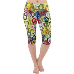 Pattern Background Abstract Color Lightweight Velour Cropped Yoga Leggings
