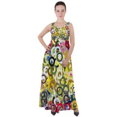 Pattern Background Abstract Color Empire Waist Velour Maxi Dress