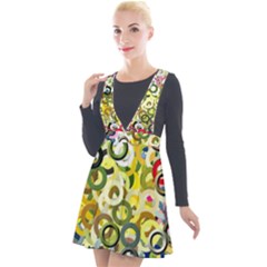 Pattern Background Abstract Color Plunge Pinafore Velour Dress