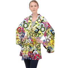 Pattern Background Abstract Color Velvet Kimono Robe