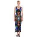 Mosaic Kaleidoscope Form Pattern Fitted Maxi Dress View1